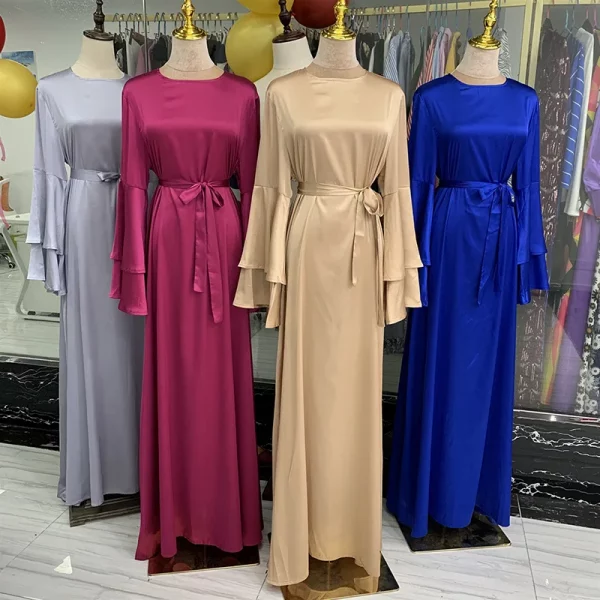 Robe en Satin à Manches sulf – Image 6