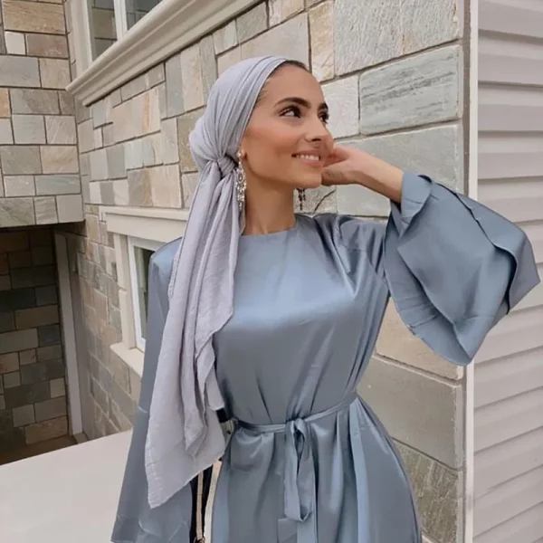 Robe en Satin à Manches sulf – Image 2